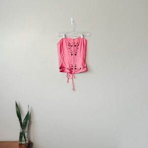 CHARLOTTE RUSSE PINK BUSTIER CORSET TOP MEDIUM